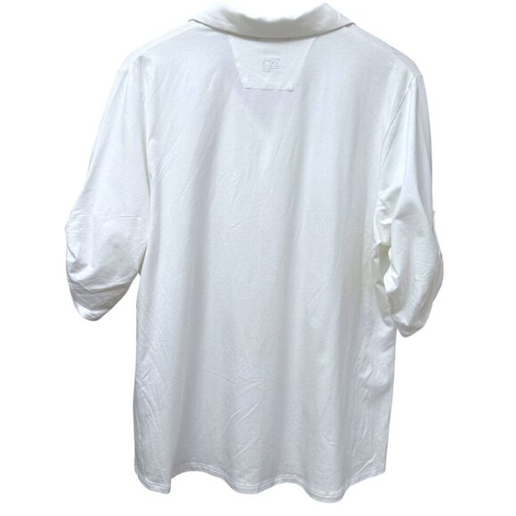 NEW Cutter & Buck White Polo Shirt Womens XXL Elbow Sleeve Drytec Cotton Top NWT - Picture 5 of 13